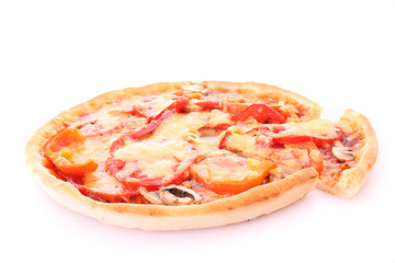 Tasty pizza isolated on white