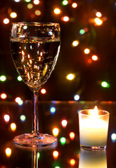 Champagne and garland