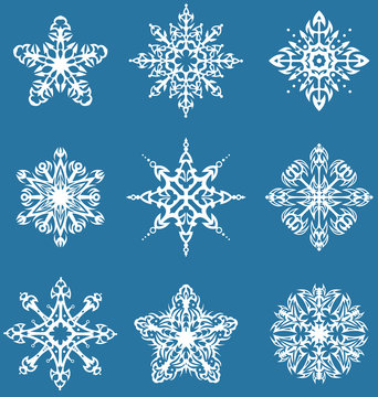 Decorative snowflakes set