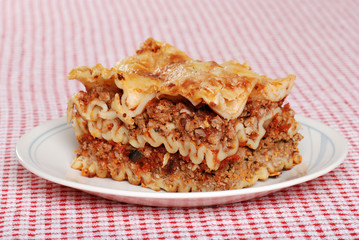 single serving of lasagna