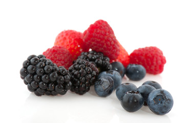 Blackberries and strawberries