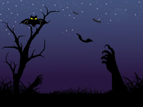 vector spooky halloween background
