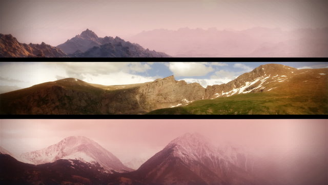 (1130) Snowy Mountains Sunset Composition Loop