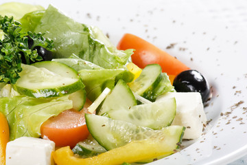Caesar salad in a white plate