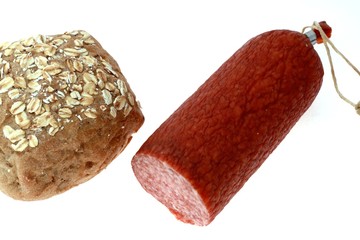 paprika salami and bread