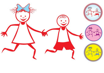 happy children vector icon