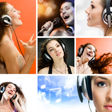 girl in headphones
