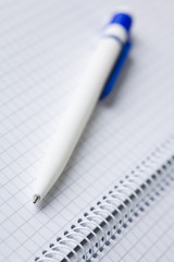 Empty notebook and pen