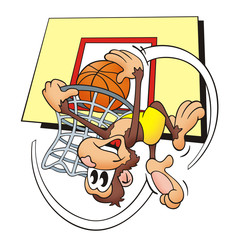 Affe spielt Basketball