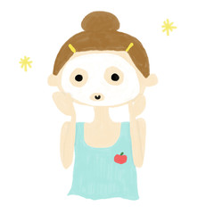 パックする女の子