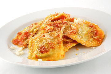 Ravioli isolated in white background