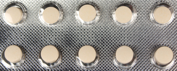 Blister with pills background