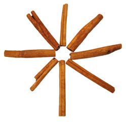 Cinnamon bark isolated on white