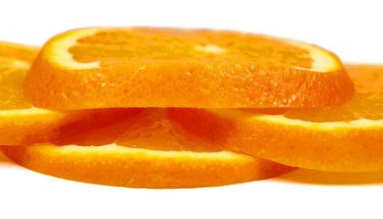Fototapeta na wymiar Orange slices isolated on white