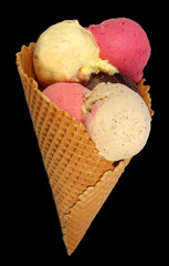 Ice cream isolated on black