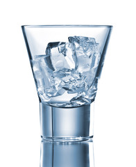Empty glass with ice cubes