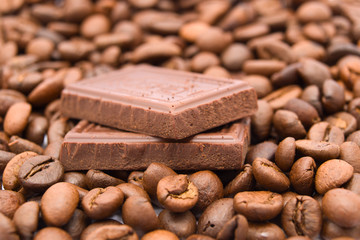 Chocolate with coffee beans