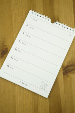 Blank Calendar Showing June 2010 the start of the South African