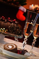 Serving Of Chocolate Swiss Roll