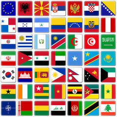 Quadratische 3D-Button mit Länderflaggen - Part 2