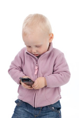 Baby with a mobile phone