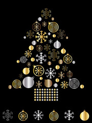 gold and silver christmas tree