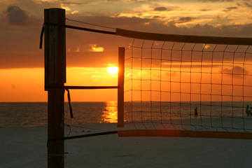 Sunset in a net