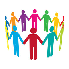 Vector Circle of Colourful Men
