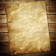 vintage paper on wood plank