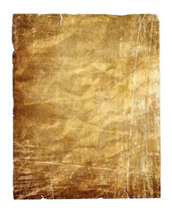 grunge paper isolated with clipping path