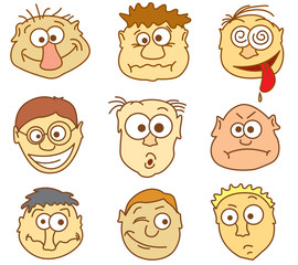 Faces icons. Part 1 - male avatars.