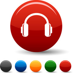 headphones icon set. Vector illustration