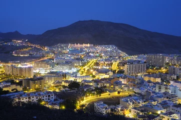 Foto op Plexiglas Los Cristianos at night. Canary Island Tenerife, Spain © philipus