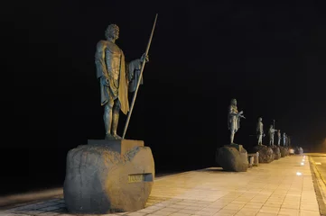 Poster Statues of Guanches Kings in Candelaria. Tenerife, Spain © philipus