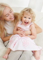 Happy mother with a daughter