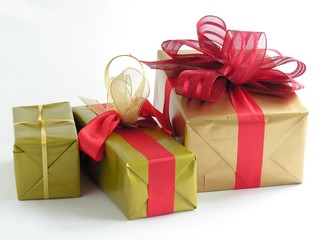 gifts in golden paper