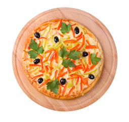 home pizza m paprika and olive Closeup