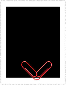 blank photo frame with heart (paperclip)