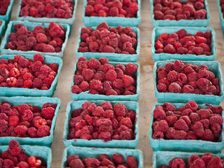 Fresh rasberries from a Washington DC outdoor market
