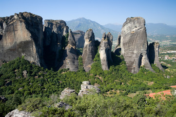 group of rocks in Meteora
