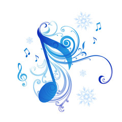 Fototapeta premium Note and snowflakes