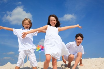 Children playing on beach