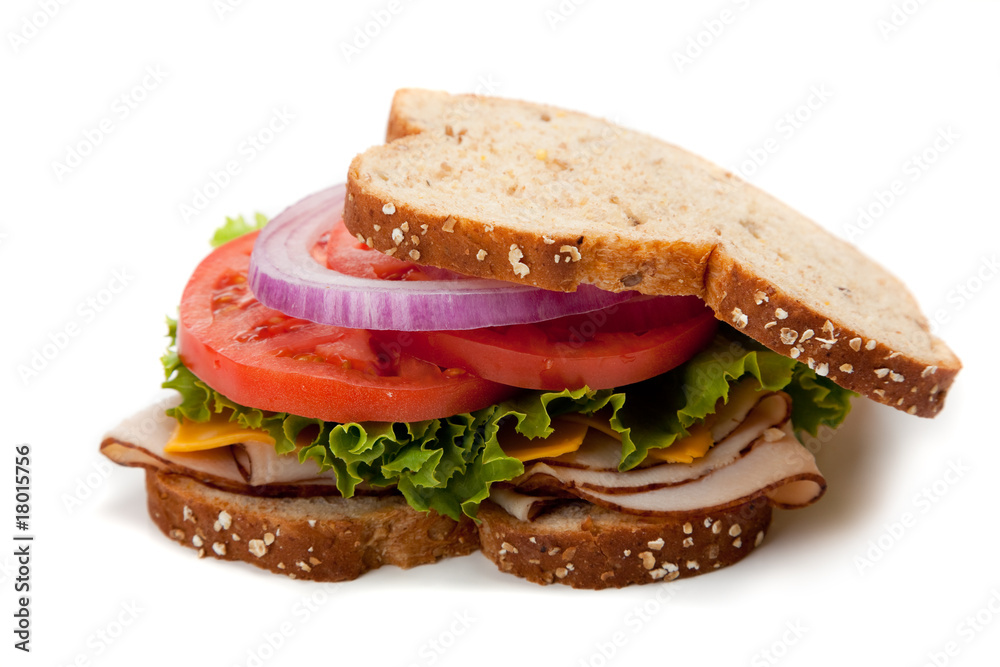 Canvas Prints Turkey sandwich on whole grain bread