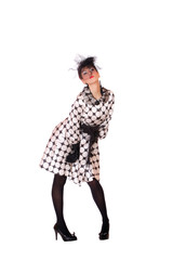 Fototapeta premium Fashion girl posing on white background