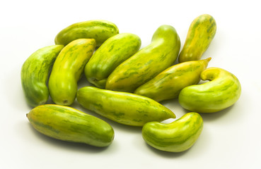 Green delicious tomatoes over white