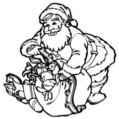 vector illustration santa with gifts