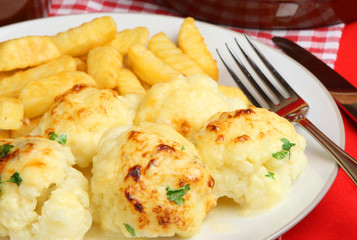 Cauliflower Cheese & Chips