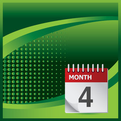 Calendar on green halftone advertisement