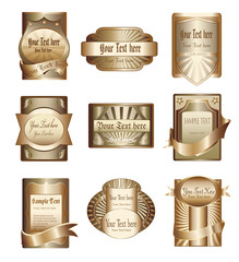 Vector collection of  luxury golden labels