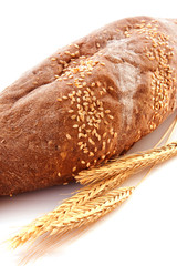 Fresh bread over white background